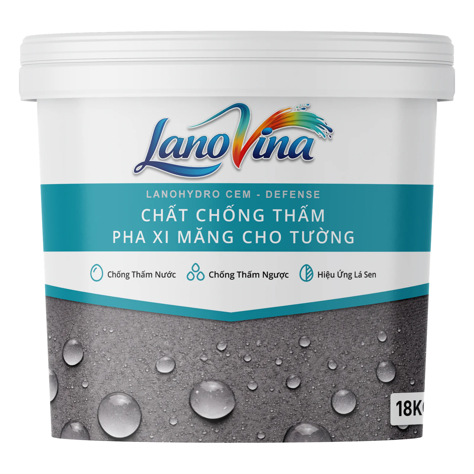 Bao bì sản phẩm LanoVina CT2KW — Chất chống thấm pha xi măng cho tường