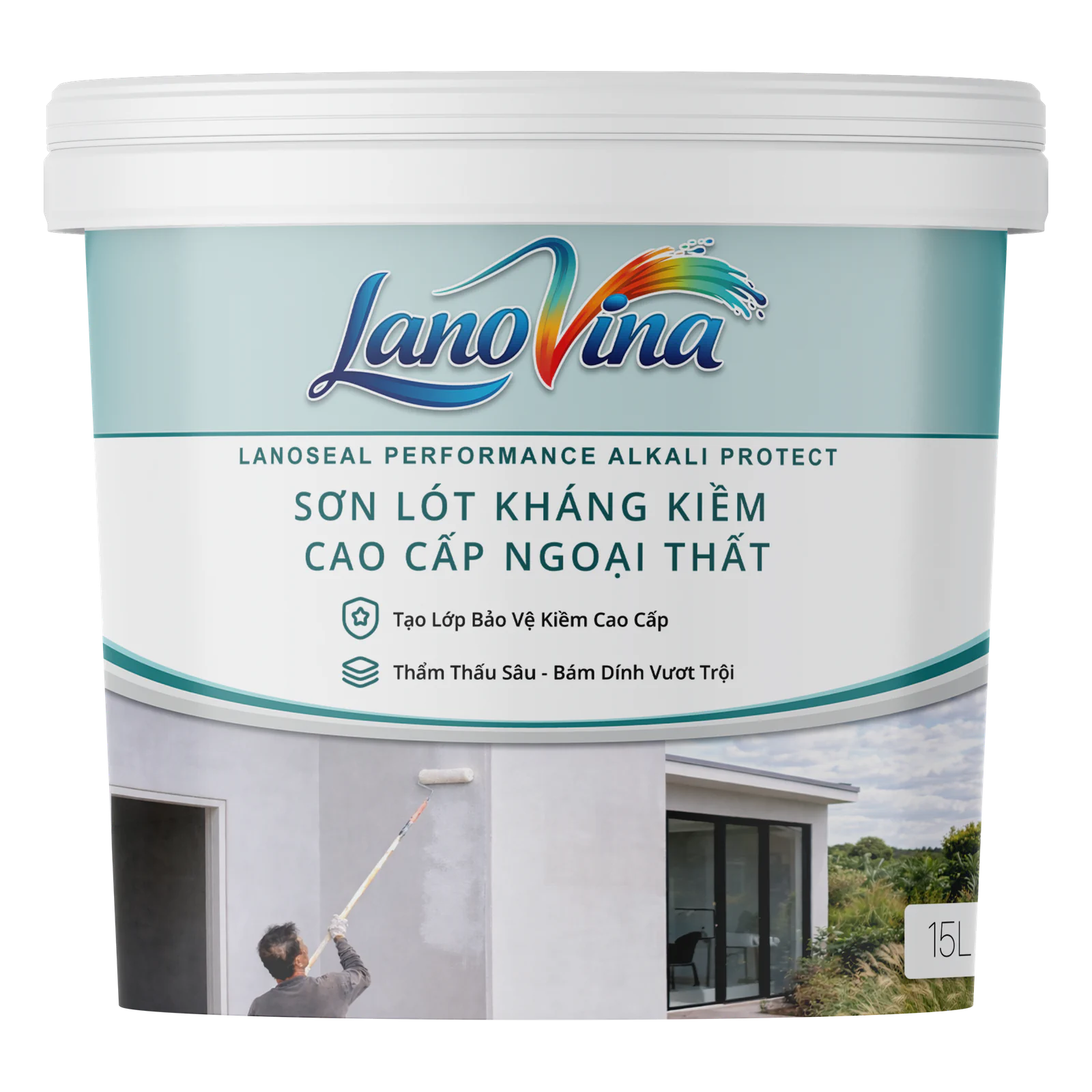 Bao bì sản phẩm LanoVina LAP — Sơn lót kháng kiềm cao cấp ngoại thất