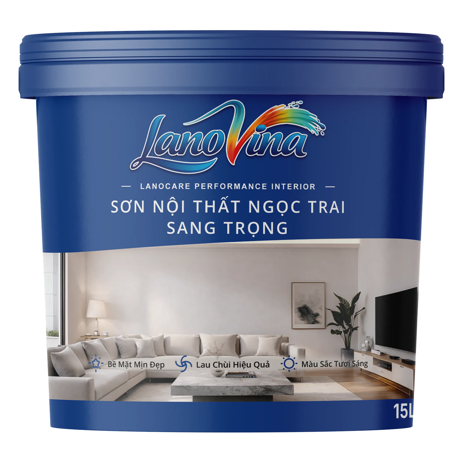 Bao bì sản phẩm LanoVina LEI — Sơn nội thất ngọc trai sang trọng
