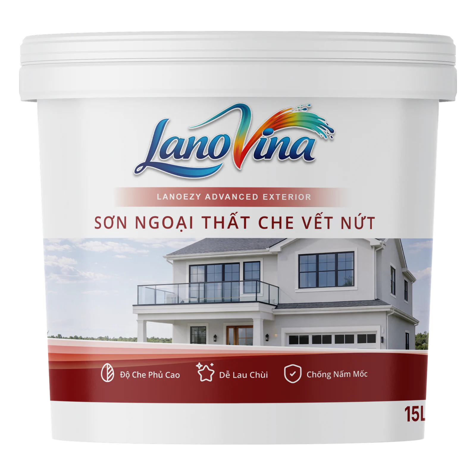 Bao bì sản phẩm LanoVina LVE — Sơn ngoại thất che vết nứt
