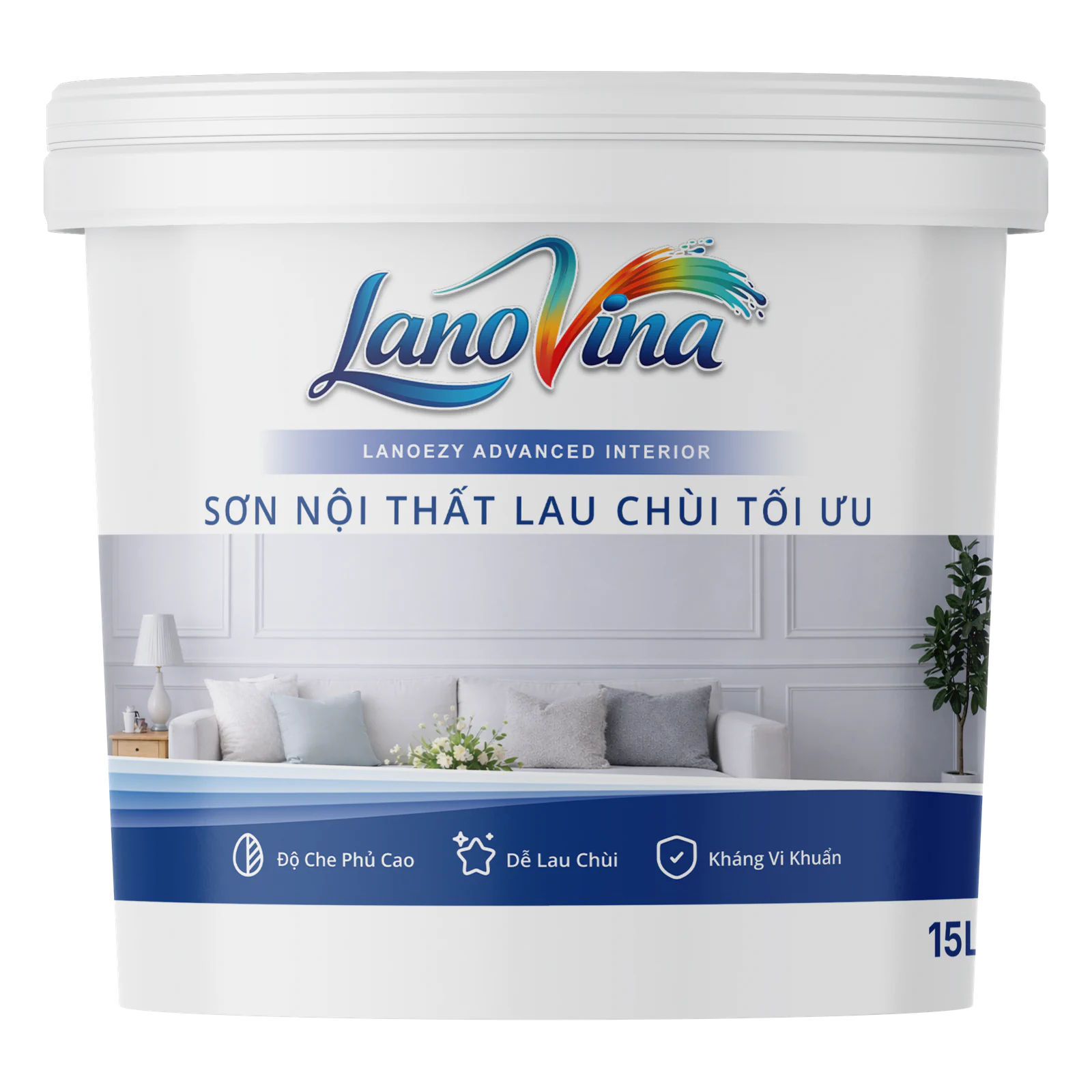 Bao bì sản phẩm LanoVina LVI — Sơn nội thất lau chùi tối ưu
